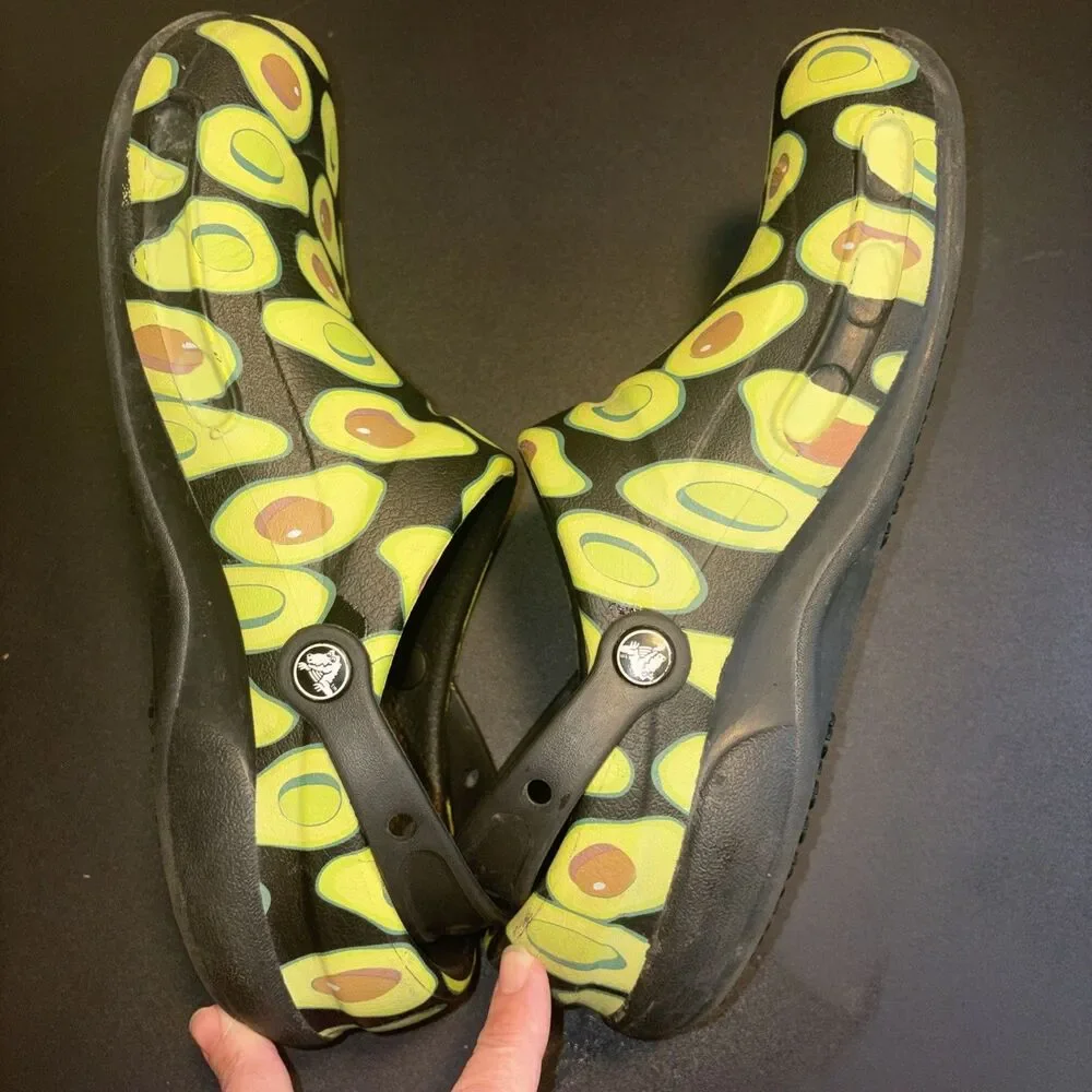 Avocado Crocs Men’s Size 11 Comfort, Footwear Novelty Clogs